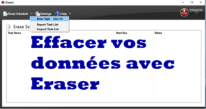 L'interface Eraser