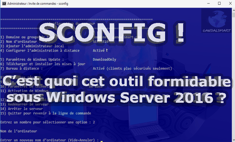 Outil de Windows Server Sconfig