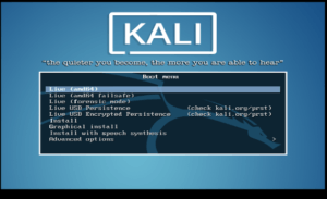 Kali Linux démarrage système