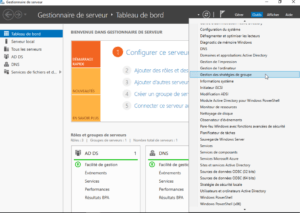 GPO gestion de stratégie de groupe sous Windows Server 2016