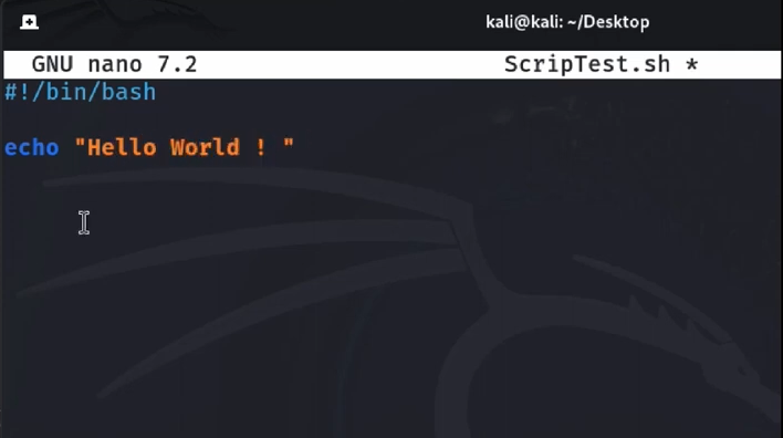 script bash Hello world