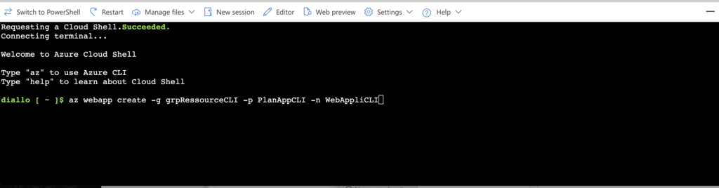 web app azure bash