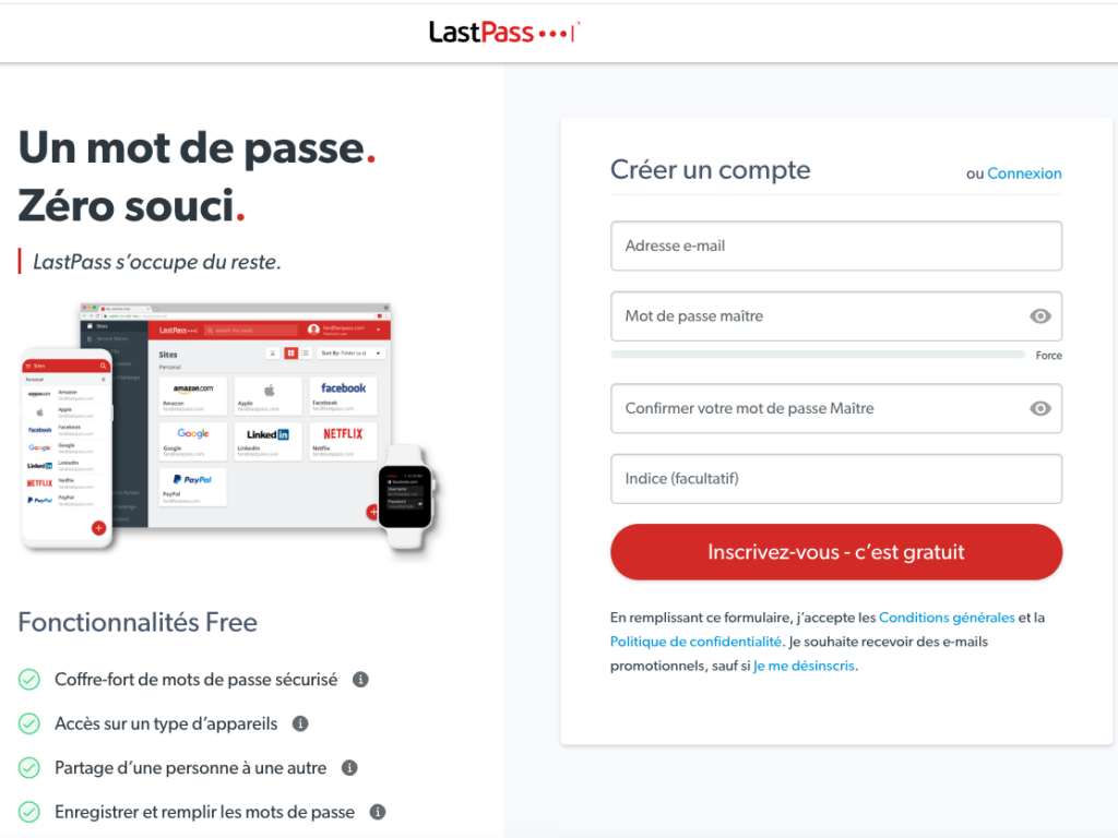 LastPass inscription