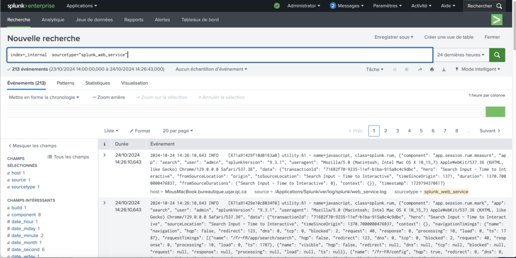 Splunk entreprise recherche puissante siem