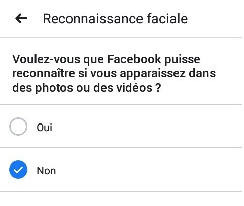 Désactivez votre réconnaissance faciale facebook